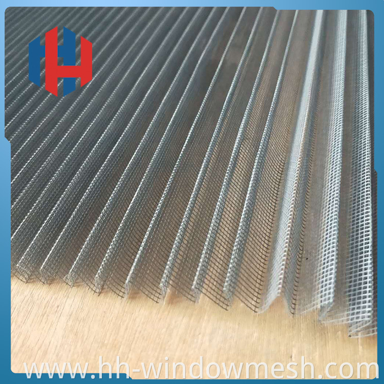 stiff 18*18 waterproof Anti Pollen Dust Proof Waterproof plisse polyester window screen fly pleated mosquito net insect mesh